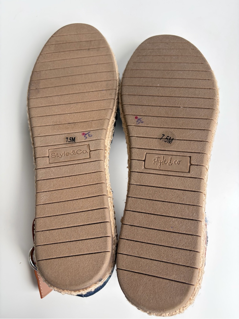 🆕✨🫐 Style&Co NavyBlue Espadrille Flats Strap Ankle Canvas Shoes Size 7.5M Summer - Picture 16 of 16